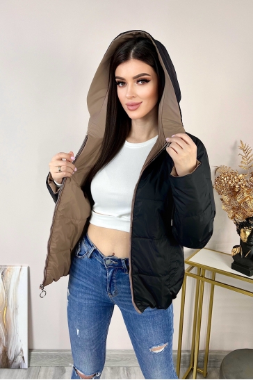 Куртка женская из текстиля с капюшоном