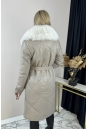 Женское кожаное пальто из натуральной кожи с воротником, отделка песец 8024539-4